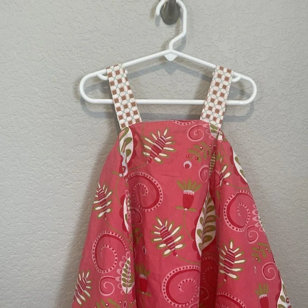 Jelly the Pug Dress Girls Size 6 Multicolor Tiered Ruffles sleeveless leaf